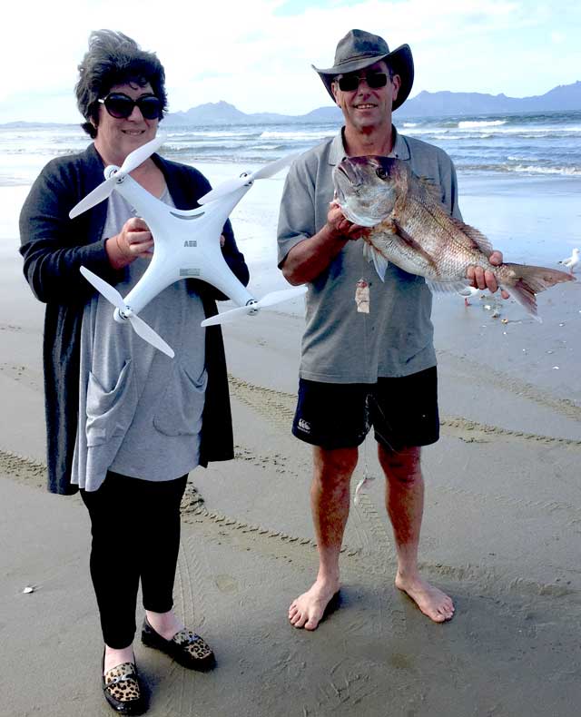 drone fishing snapper catch East Coast New Zealand